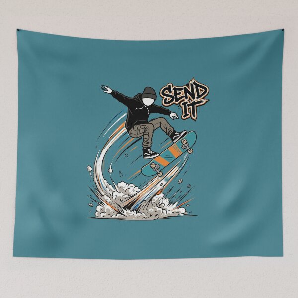 Item preview, Send It Skateboard Stickman Streetwear Graphic designed and sold by Chroma Dreams .