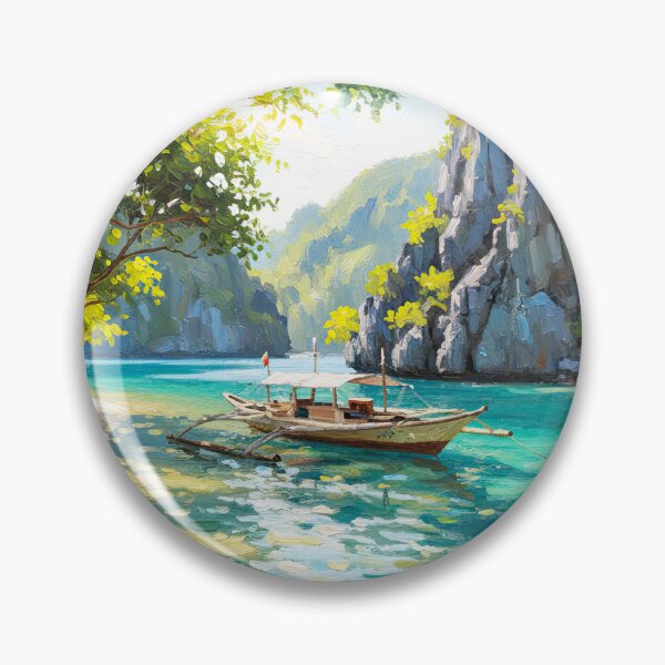 Item preview, El Nido Tranquil Cove — Palawan Philippine Lagoon Oil Painting Art designed and sold by Francis & May.