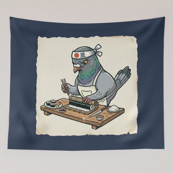 Item preview, Sushi Chef Pigeon Making Rolls designed and sold by azule1.