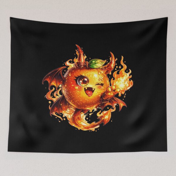 Item preview, Neon Orange Monster Creepy Cute Art designed and sold by ChaEmm_Studio.