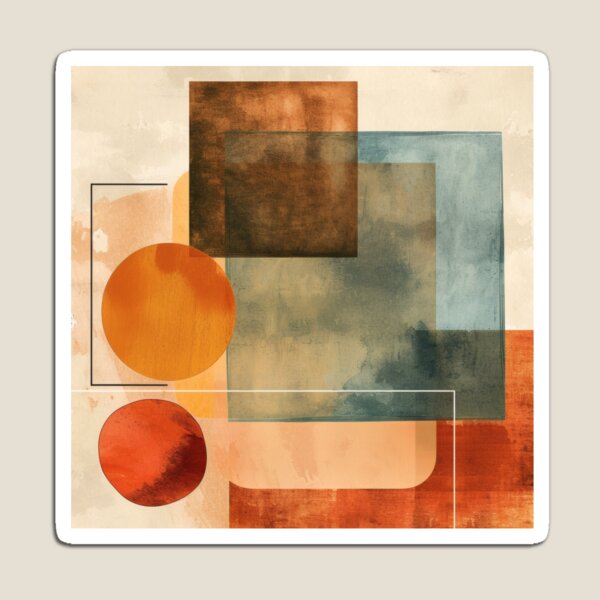 Item preview, Mid-Century Geometric Shapes Modern Abstract - Vintage Earth Tone - Retro Modernist Art designed and sold by GrinGalore.