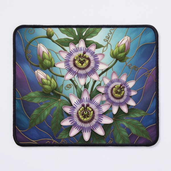 Item preview, Stained Glass Passion Flower Passiflora Illustration designed and sold by Exquisite Design Studio „Paculówka”.