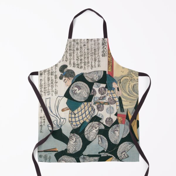 Item preview, Samurai Mori Ranmaru and Ocean Waves - Utagawa Kuniyoshi Ukiyo-e designed and sold by vekotpu.