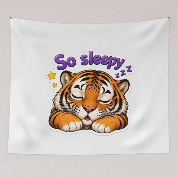Item preview, Cute Sleepy Tiger Chibi Sticker designed and sold by PremVerse.