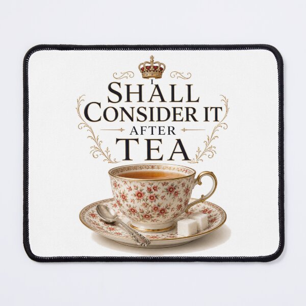 Item preview, I Shall Consider It After Tea – Elegant British Tea Humor Design designed and sold by MarekoraStudio.