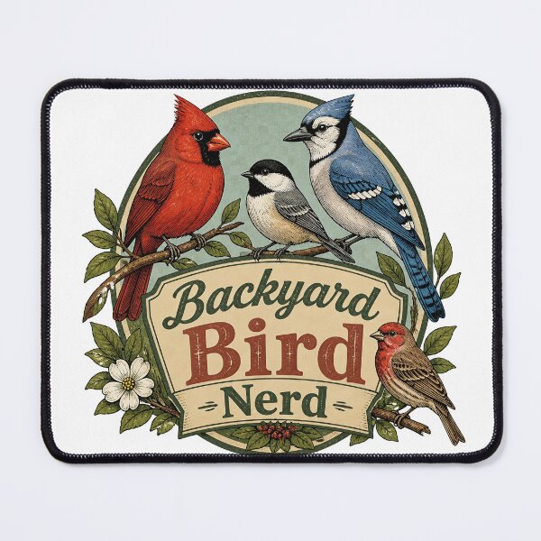 Item preview, Vintage Backyard Bird Nerd Illustration designed and sold by MJ-by-Dharan.