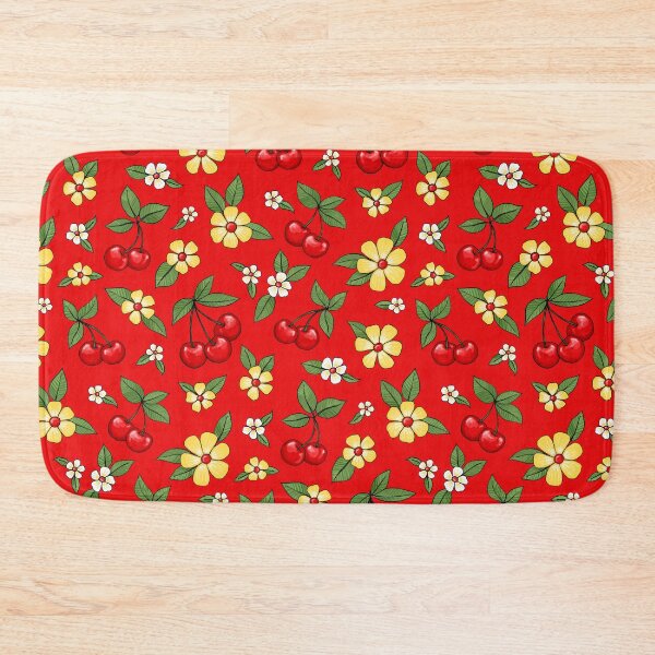 Item preview, Cherries and Blossoms in Red Yellow White and Green  designed and sold by micklyn.