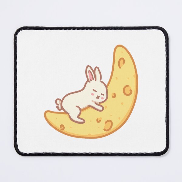 Item preview, Cute Bunny Sleeping on Crescent Moon Kawaii Animal Art designed and sold by LuckyNestCoKids.