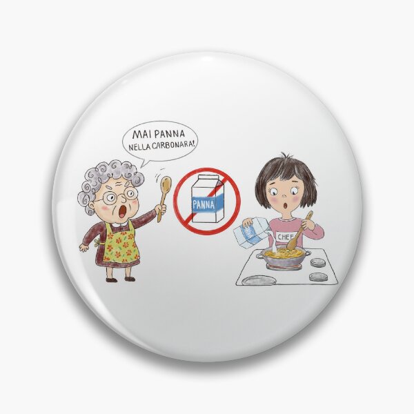 Item preview, Italian Nonna No Cream In Carbonara Funny Sticker designed and sold by Tati-Zav.