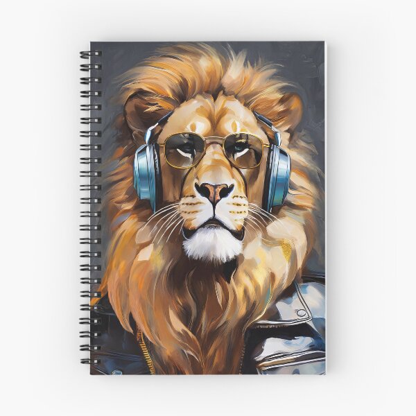 Item preview, Portrait painting rock style lion with headphones designed and sold by TYA - Take Your Art.