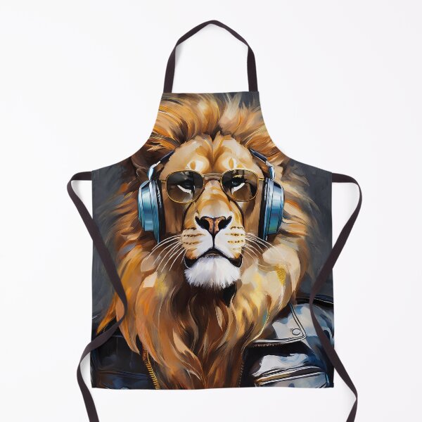Item preview, Portrait painting rock style lion with headphones designed and sold by TYA - Take Your Art.