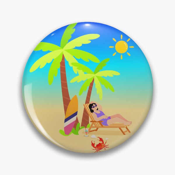 Item preview, Tropical Beach Summer Vibe Sticker Transparent Background designed and sold by NadDot.