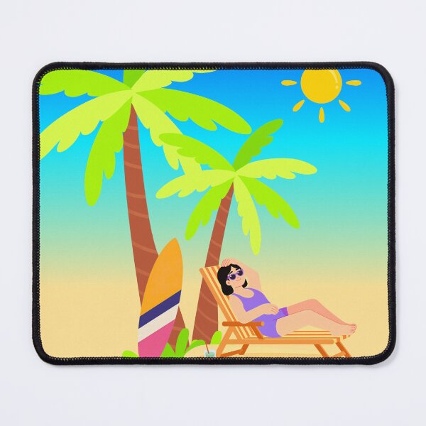 Item preview, Tropical Beach Summer Vibe Sticker Transparent Background designed and sold by NadDot.