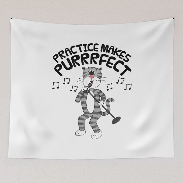 Item preview, Cat Singing, Practice Makes Purrrfect, Singer Music Teacher designed and sold by doodlerob.