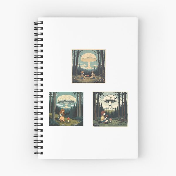Item preview, Vintage Nuclear Mushroom Cloud Forest Sticker Pack Set of 3 designed and sold by RareVisuals.