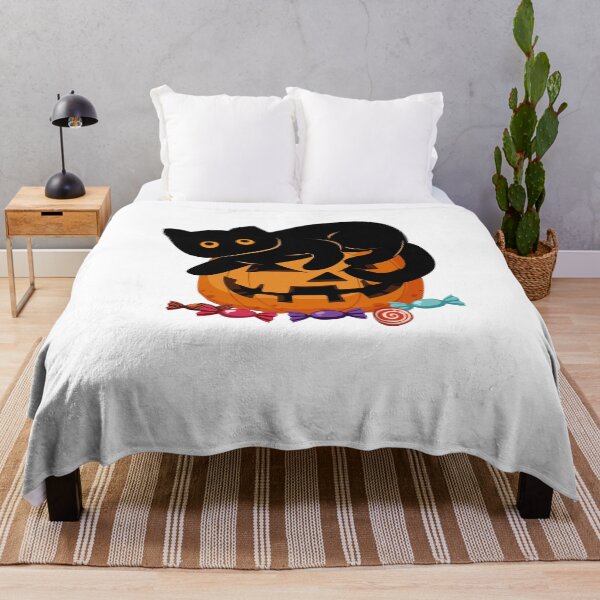 Item preview, Pumpkin Halloween and Black Cat  designed and sold by PurrfectHome.