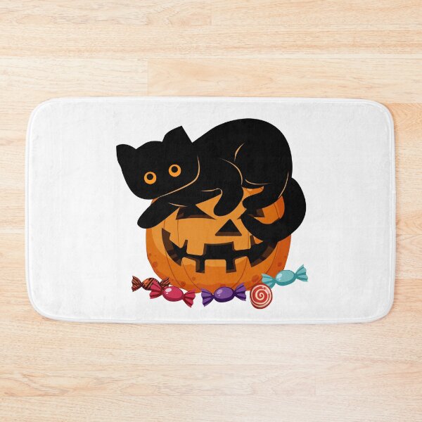 Item preview, Pumpkin Halloween and Black Cat  designed and sold by PurrfectHome.