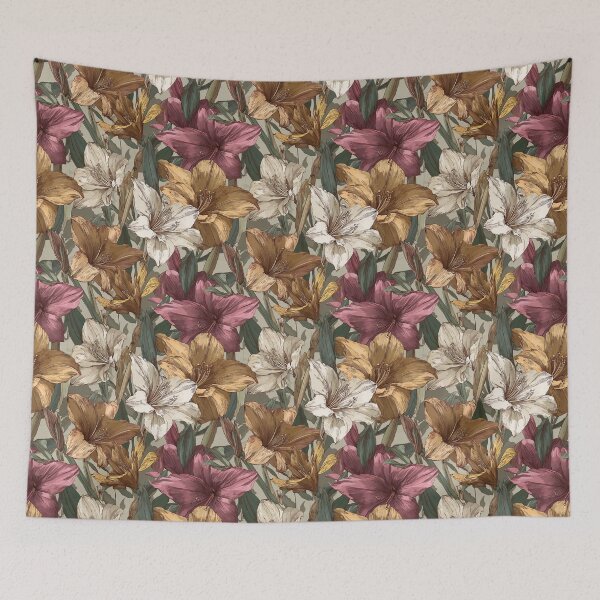 Item preview, Petaled Amaryllis Print - Tropical Flower Pattern   - Gift Ideas For Men designed and sold by RoyalStarsPatts.
