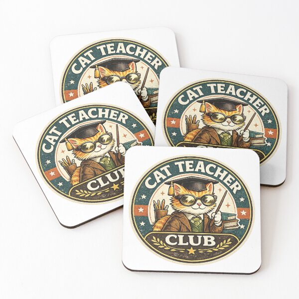 Item preview, Cat Teacher Club Retro Badge Funny Teacher Cat Design designed and sold by mansourhamid.