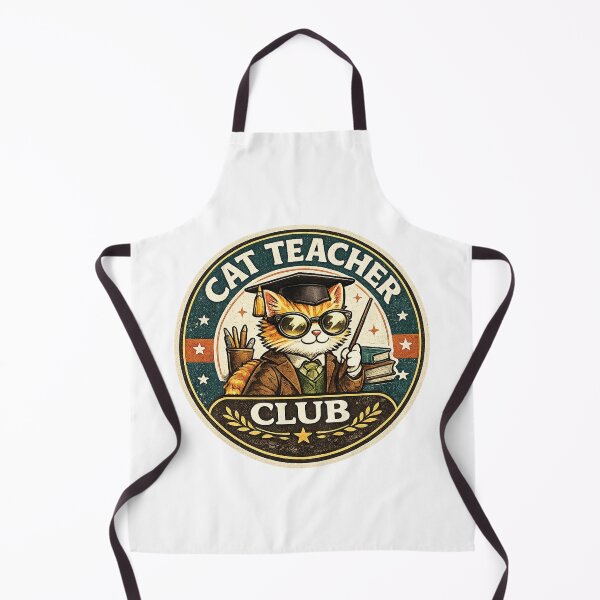 Item preview, Cat Teacher Club Retro Badge Funny Teacher Cat Design designed and sold by mansourhamid.