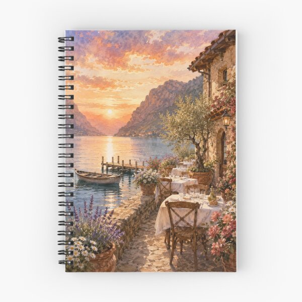 Item preview, Sunset Lakeside Restaurant Terrace designed and sold by SEIMEI2025.