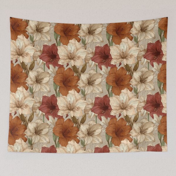 Item preview, Unique Amaryllis Print  - Botanical Garden Pattern   - Gift Ideas For Mom designed and sold by RoyalStarsPatts.