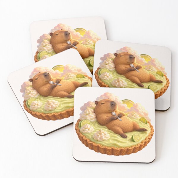 Item preview, Kawaii Capybara Key Lime Pie Food Trend designed and sold by MythicCotton.