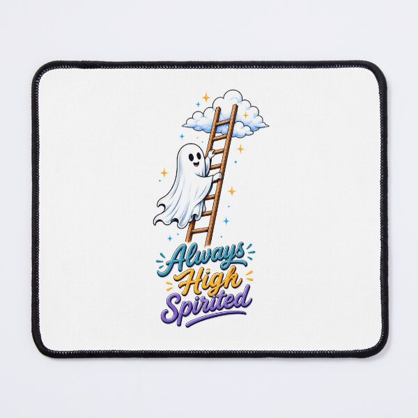 Item preview, Always High Spirited – Funny Ghost & Optimism Pun Design designed and sold by DesignsCreative.