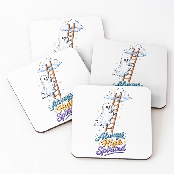 Item preview, Always High Spirited – Funny Ghost & Optimism Pun Design designed and sold by DesignsCreative.