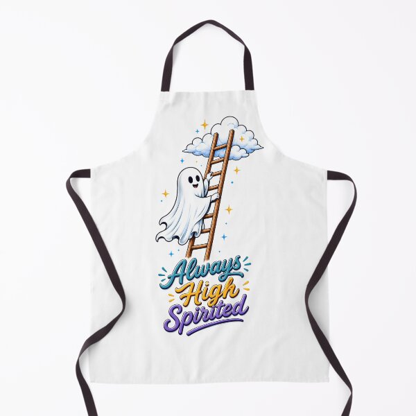 Item preview, Always High Spirited – Funny Ghost & Optimism Pun Design designed and sold by DesignsCreative.