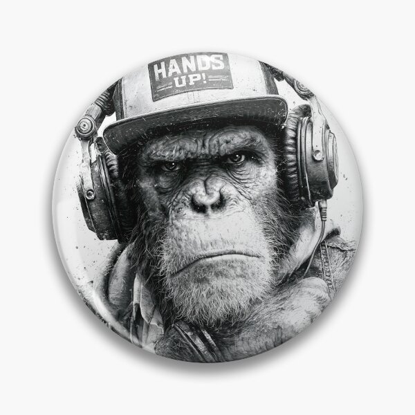 Item preview, Monochrome DJ Monkey Business Ape With Headphones And Cap designed and sold by GrinGalore.