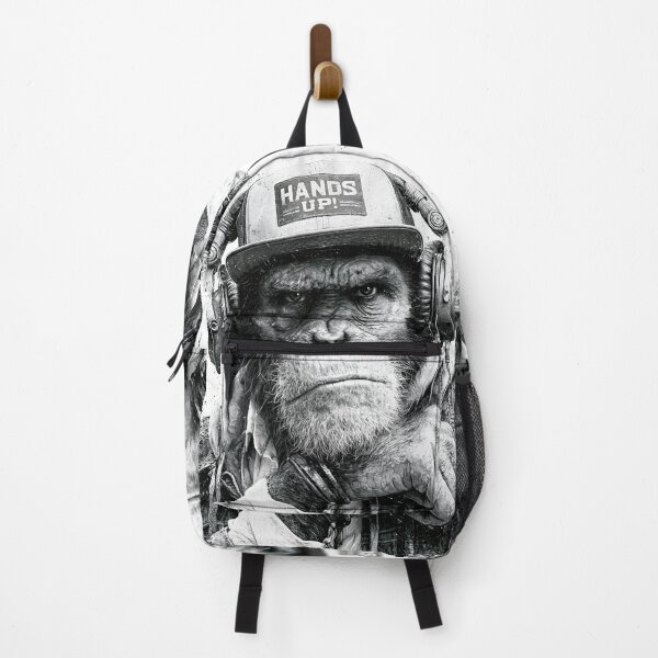 Item preview, Monochrome DJ Monkey Business Ape With Headphones And Cap designed and sold by GrinGalore.