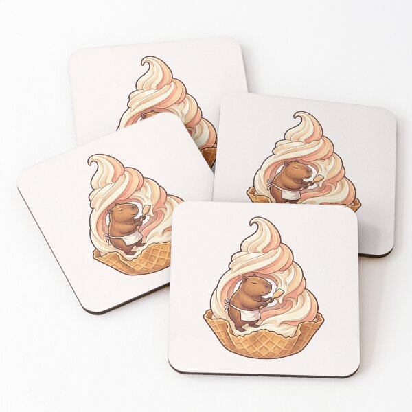 Item preview, Kawaii Chef Capybara Soft Serve Food Trend designed and sold by MythicCotton.