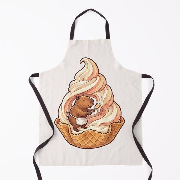 Item preview, Kawaii Chef Capybara Soft Serve Food Trend designed and sold by MythicCotton.
