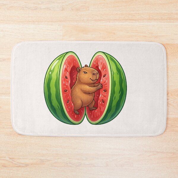 Item preview, Kawaii Capybara Fresh Watermelon Food Trend designed and sold by MythicCotton.