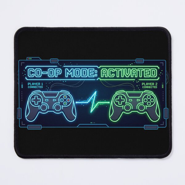 Item preview, Co-Op Mode Activated: Neon Retro Gamer Controllers designed and sold by LevelUpLad.