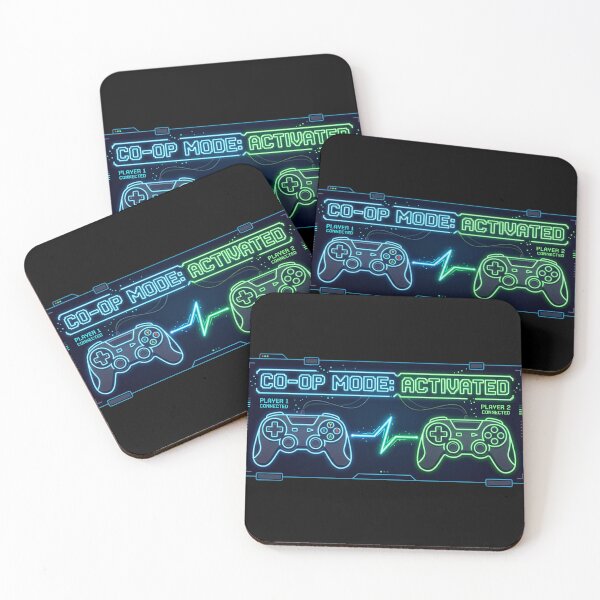 Item preview, Co-Op Mode Activated: Neon Retro Gamer Controllers designed and sold by LevelUpLad.
