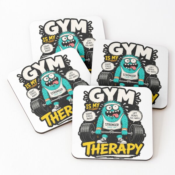 Item preview, Gym Is My Therapy Funny Cartoon Sticker – Workout Motivation Gym Lover Design designed and sold by Artimax-Studio.