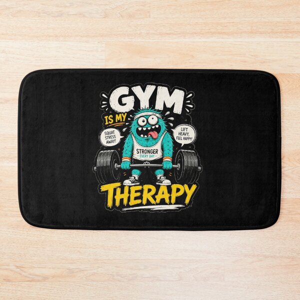 Item preview, Gym Is My Therapy Funny Cartoon Sticker – Workout Motivation Gym Lover Design designed and sold by Artimax-Studio.
