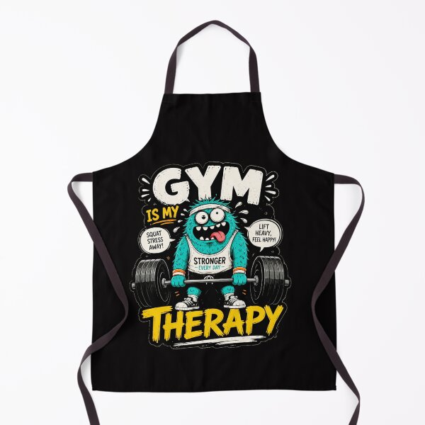 Item preview, Gym Is My Therapy Funny Cartoon Sticker – Workout Motivation Gym Lover Design designed and sold by Artimax-Studio.