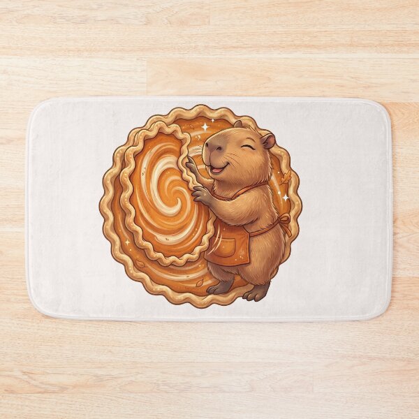 Item preview, Kawaii Capybara Baker Pumpkin Pie Food Trend designed and sold by MythicCotton.