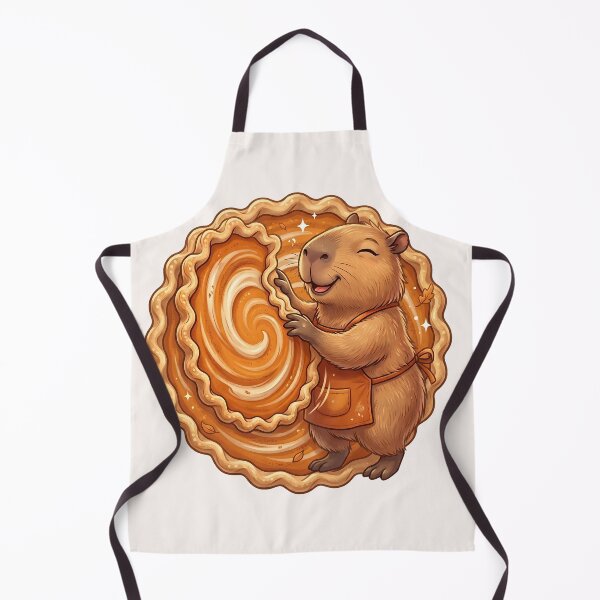 Item preview, Kawaii Capybara Baker Pumpkin Pie Food Trend designed and sold by MythicCotton.