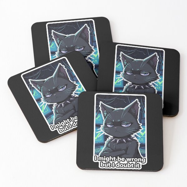 Item preview, Grumpy Goth IT Cat - I Might Be Wrong But I Doubt It | Sarcastic Tech Support Sticker designed and sold by Amber Sky Creations.