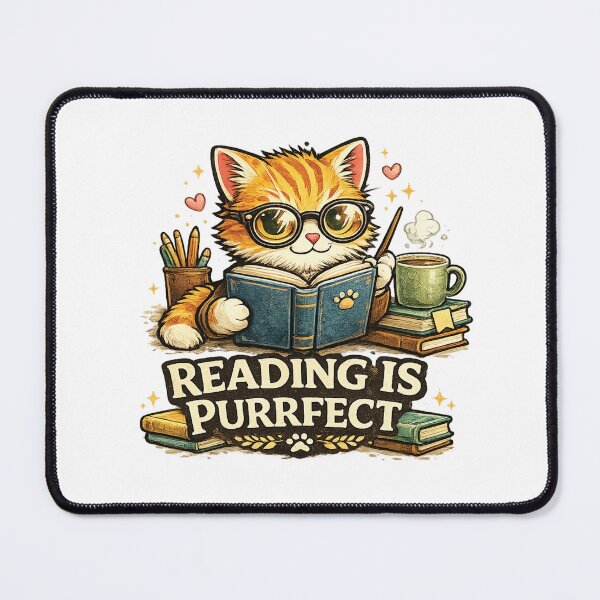 Item preview, Reading Is Purrfect Cute Cat Reading Book Lover Design designed and sold by mansourhamid.
