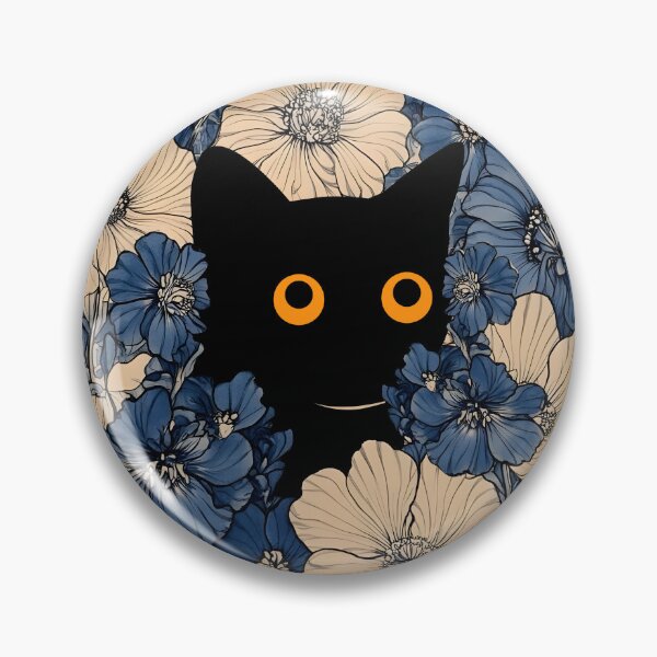 Item preview, Black Cat Daisy Meadow designed and sold by PurrfectHome.