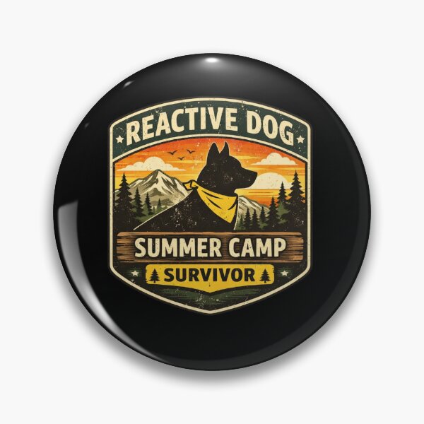 Item preview, Reactive Dog Summer Camp Survivor – Forest Badge Design designed and sold by Timeless Junction.