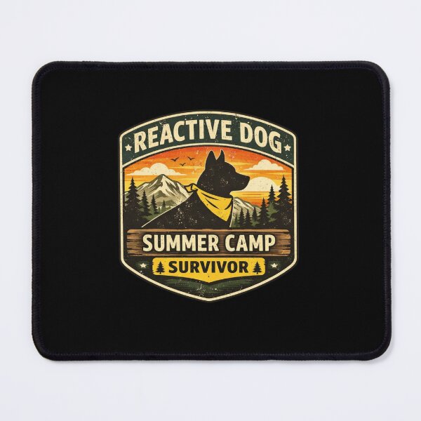 Item preview, Reactive Dog Summer Camp Survivor – Forest Badge Design designed and sold by Timeless Junction.