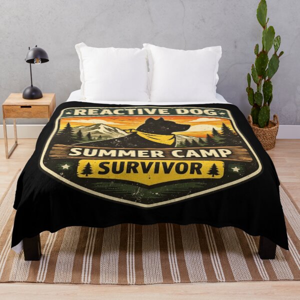 Item preview, Reactive Dog Summer Camp Survivor – Forest Badge Design designed and sold by Timeless Junction.
