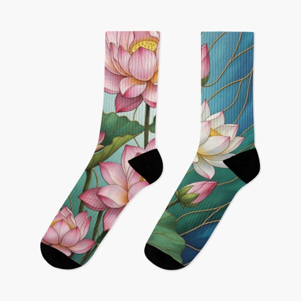 Item preview, Stained Glass Lotus Flower Botanical Vitrage Illustration designed and sold by Exquisite Design Studio „Paculówka”.