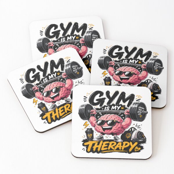 Item preview, Gym Is My Therapy Funny Cartoon Sticker  Workout Motivation Gym Lover  designed and sold by Artimax-Studio.